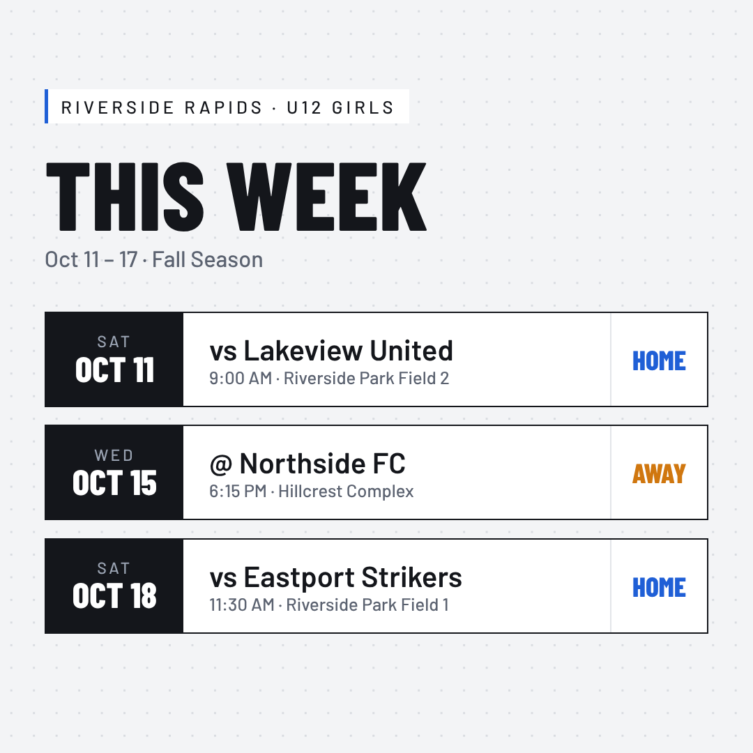 Schedule graphic example